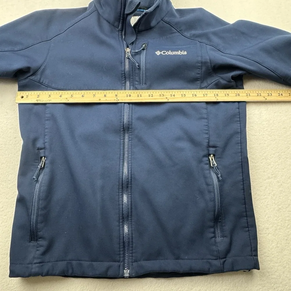 Columbia Ascender Blue Softshell‎ Full Zip Ski Jacket Winter Coat Men Size S